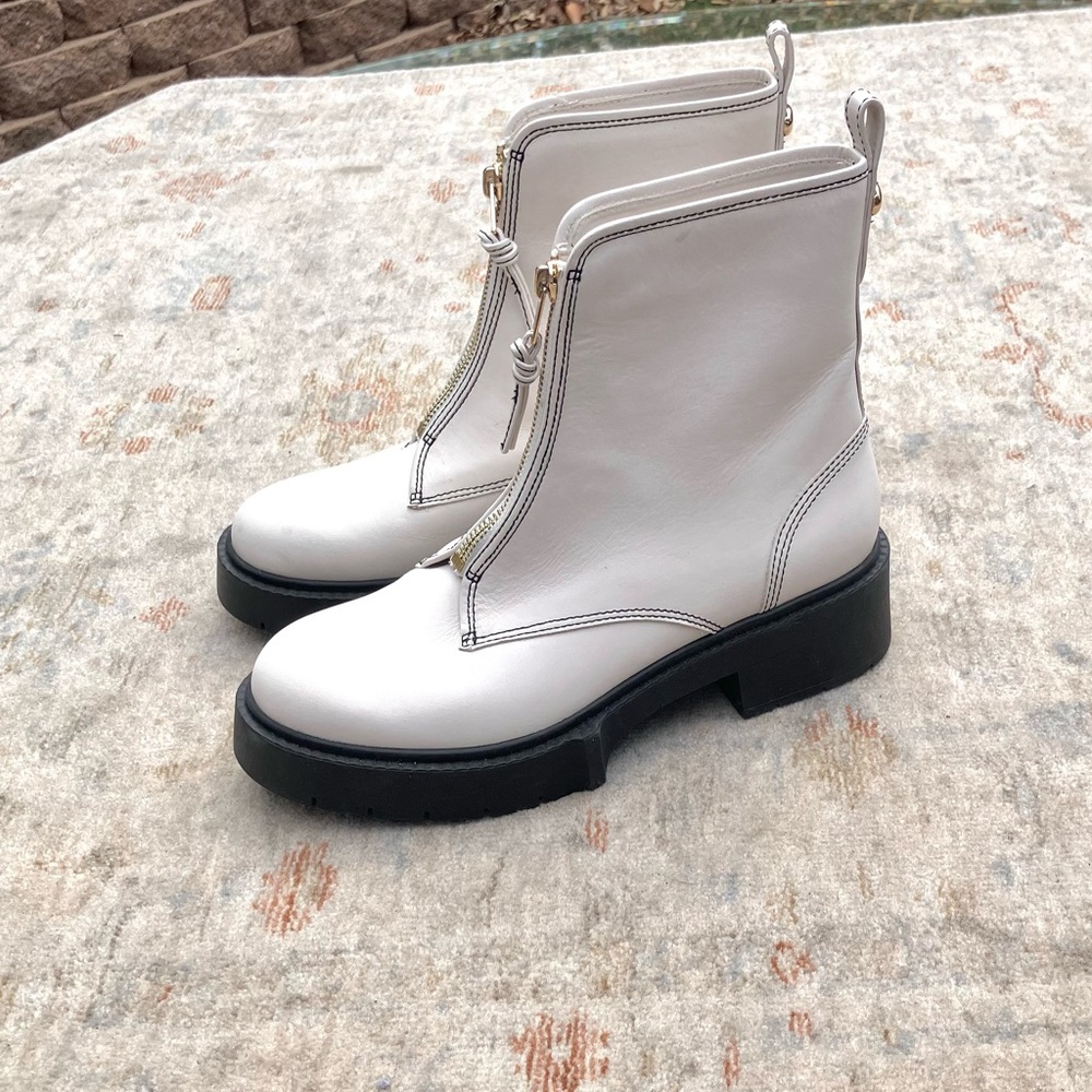 Coach White Ankle Boots with Black Sole - Picture 4 of 9